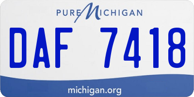 MI license plate DAF7418