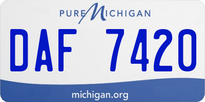 MI license plate DAF7420
