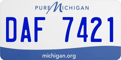 MI license plate DAF7421