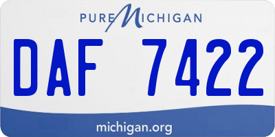 MI license plate DAF7422
