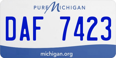 MI license plate DAF7423