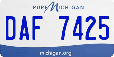 MI license plate DAF7425