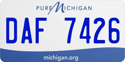 MI license plate DAF7426