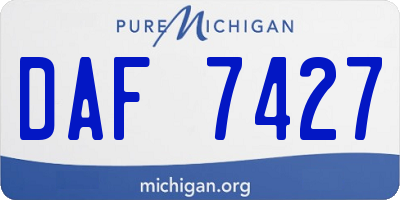 MI license plate DAF7427