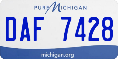 MI license plate DAF7428