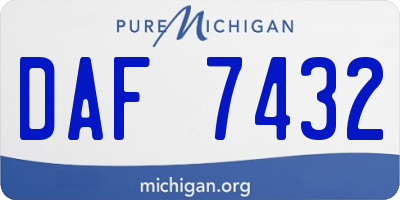 MI license plate DAF7432