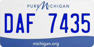 MI license plate DAF7435