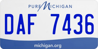 MI license plate DAF7436