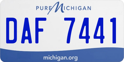 MI license plate DAF7441