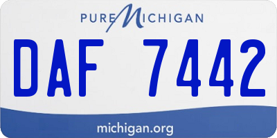 MI license plate DAF7442