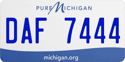 MI license plate DAF7444