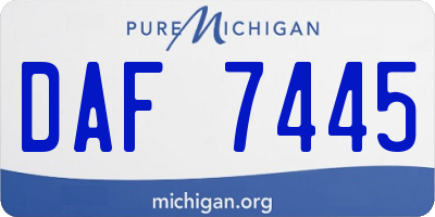 MI license plate DAF7445