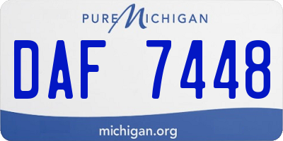 MI license plate DAF7448