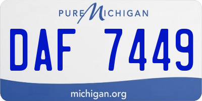 MI license plate DAF7449