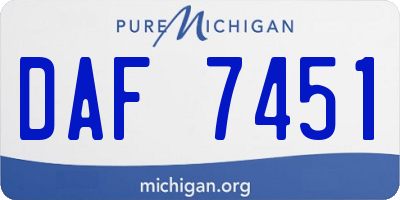 MI license plate DAF7451