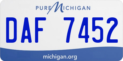 MI license plate DAF7452
