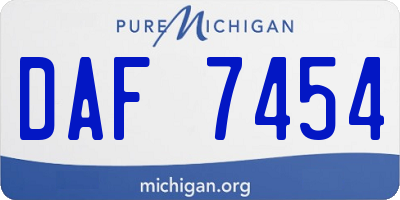 MI license plate DAF7454