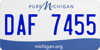 MI license plate DAF7455