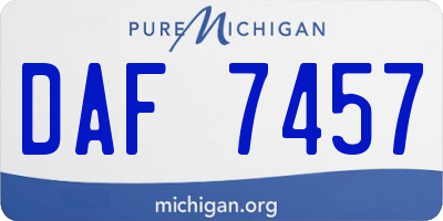 MI license plate DAF7457
