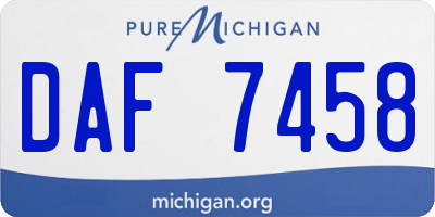 MI license plate DAF7458