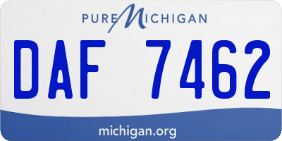 MI license plate DAF7462