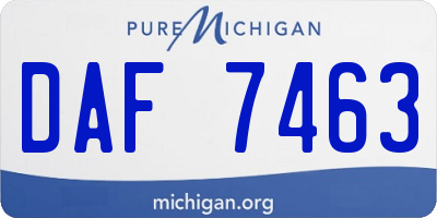 MI license plate DAF7463
