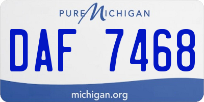 MI license plate DAF7468