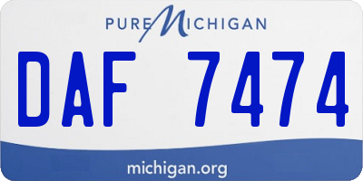 MI license plate DAF7474