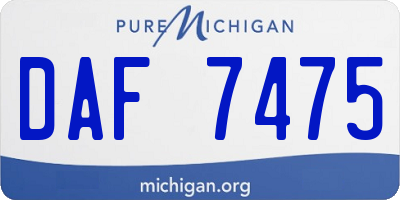 MI license plate DAF7475