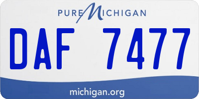 MI license plate DAF7477