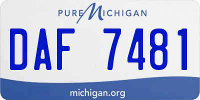 MI license plate DAF7481