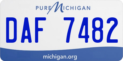 MI license plate DAF7482