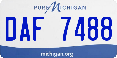 MI license plate DAF7488