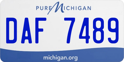 MI license plate DAF7489