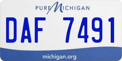 MI license plate DAF7491