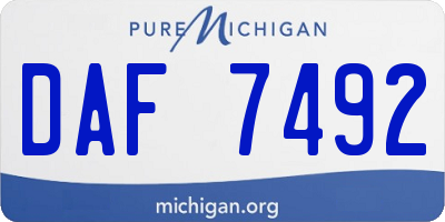 MI license plate DAF7492