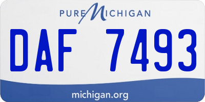 MI license plate DAF7493