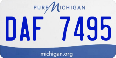 MI license plate DAF7495