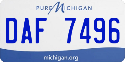 MI license plate DAF7496