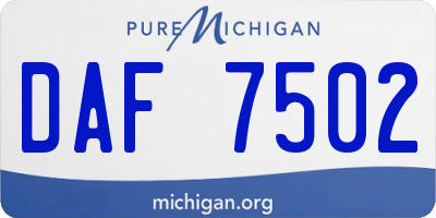 MI license plate DAF7502