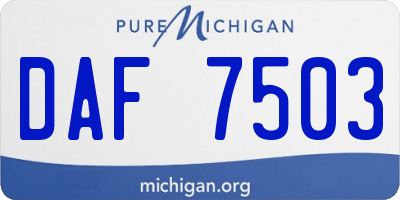 MI license plate DAF7503