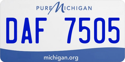 MI license plate DAF7505