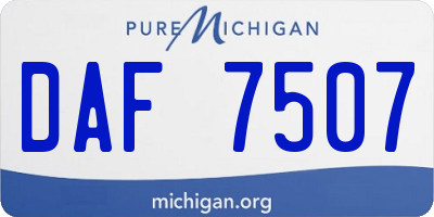 MI license plate DAF7507