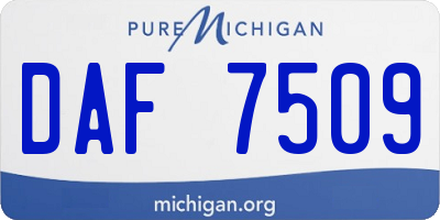 MI license plate DAF7509