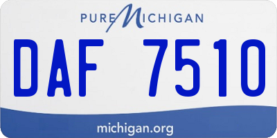 MI license plate DAF7510