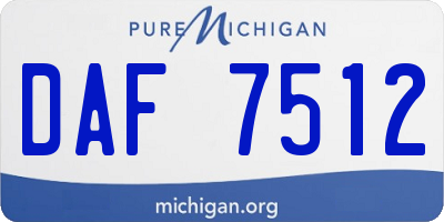 MI license plate DAF7512