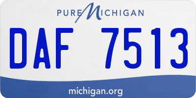MI license plate DAF7513