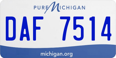 MI license plate DAF7514