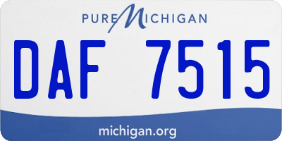 MI license plate DAF7515