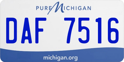 MI license plate DAF7516